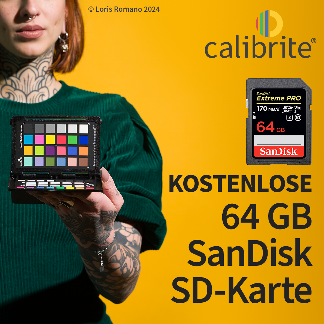 Kostenlose SanDisk 64GB SD-Karte mit Calibrite
