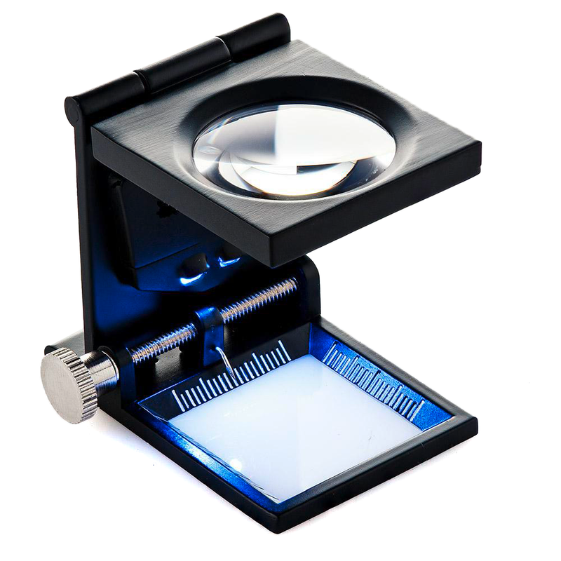 Milato FZ Metall Fadenzähler (6-fach/27mm), schwarz, mit LED's inkl. Etui