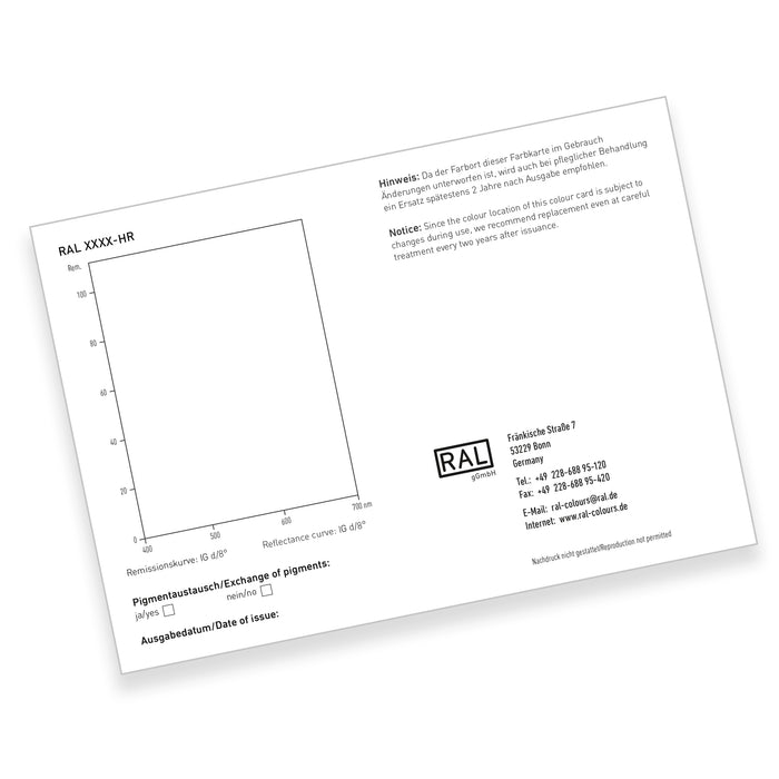 RAL 840-HR Einzelkarte (CLASSIC)