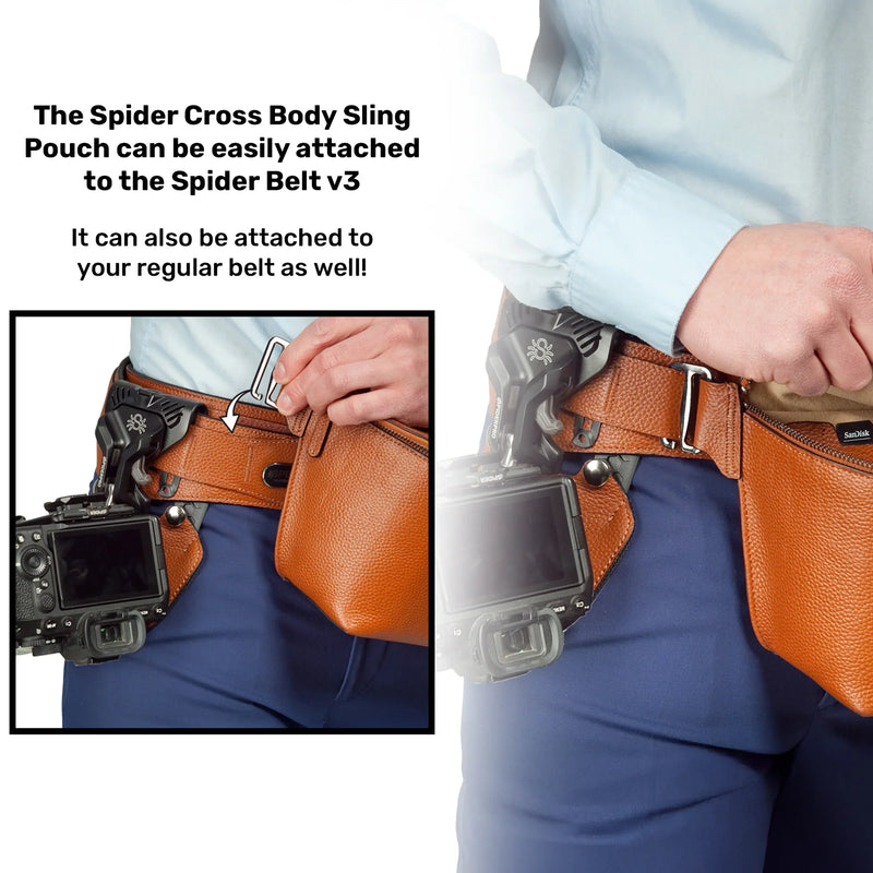 SpiderPro Leather Sling Pouch Black