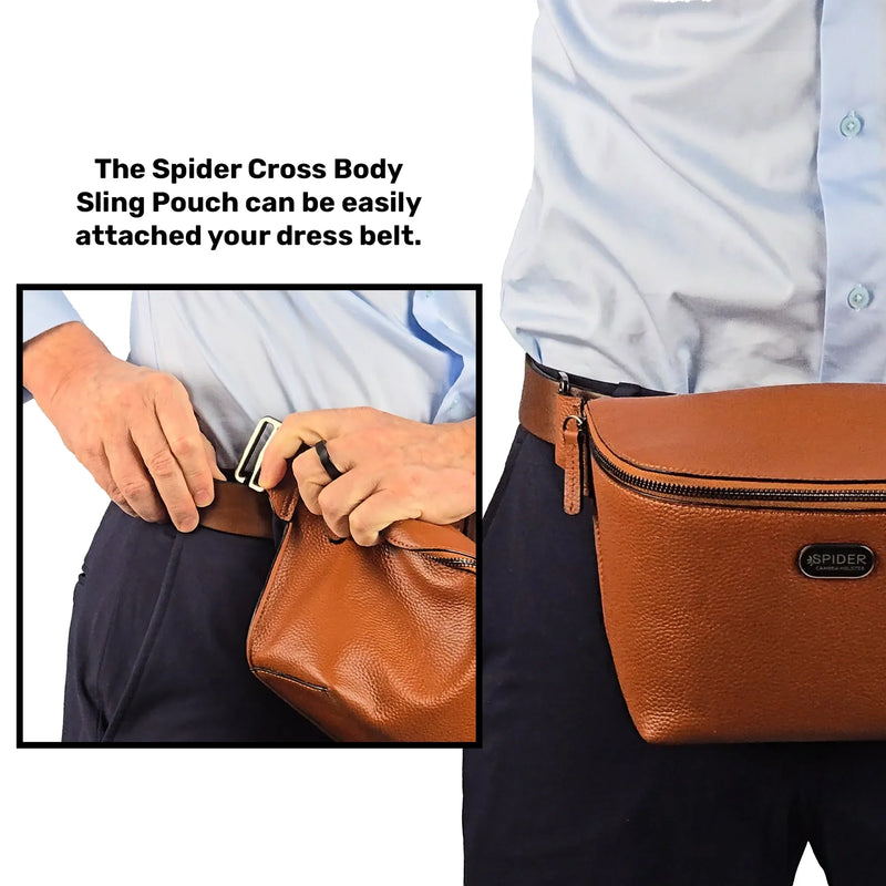 SpiderPro Leather Sling Pouch Black