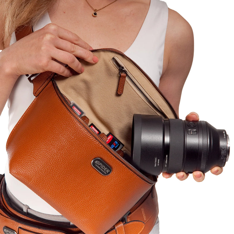SpiderPro Leather Sling Pouch Brown