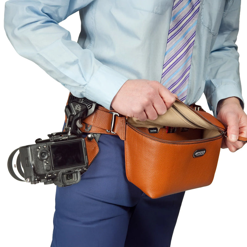 SpiderPro Leather Sling Pouch Black