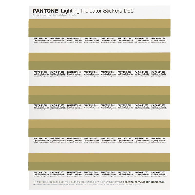 PANTONE Lighting Indicator Stickers D65